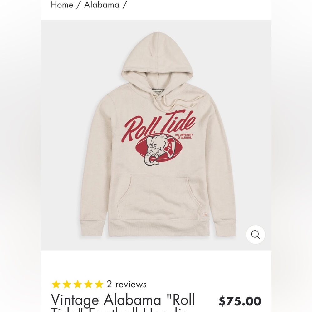 Homefield Apparel Vintage Alabama Hoodie, unisex size XL